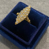 Vintage 18K Yellow Gold Diamond Navette Ring