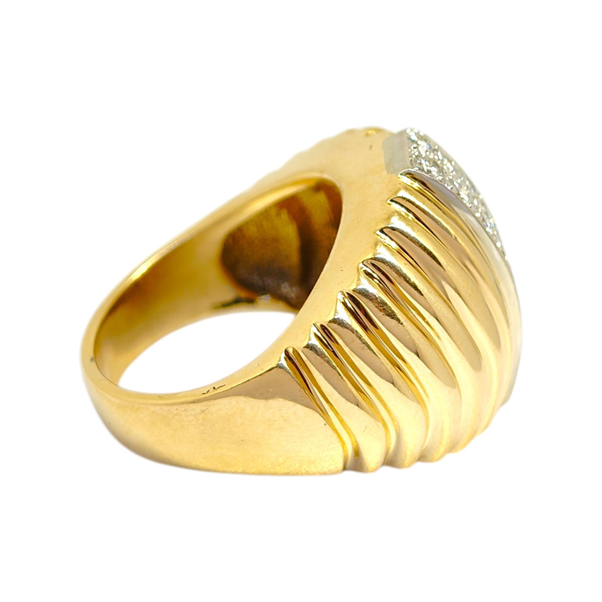 Vintage DANKNER 14K Fluted Diamond Ring