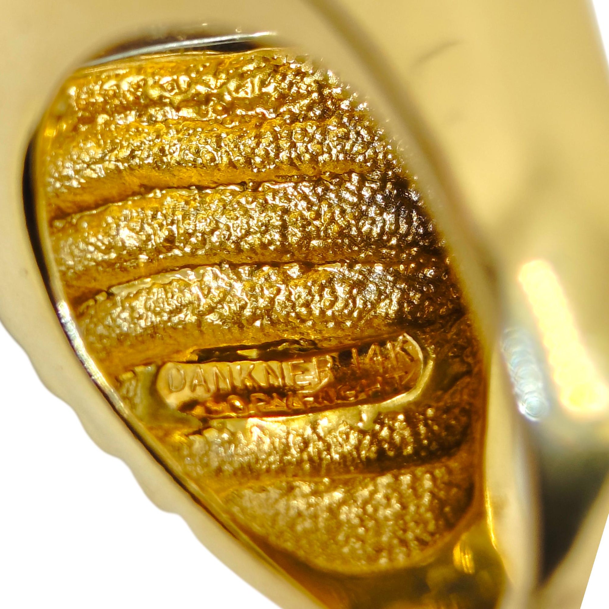 Vintage DANKNER 14K Fluted Diamond Ring