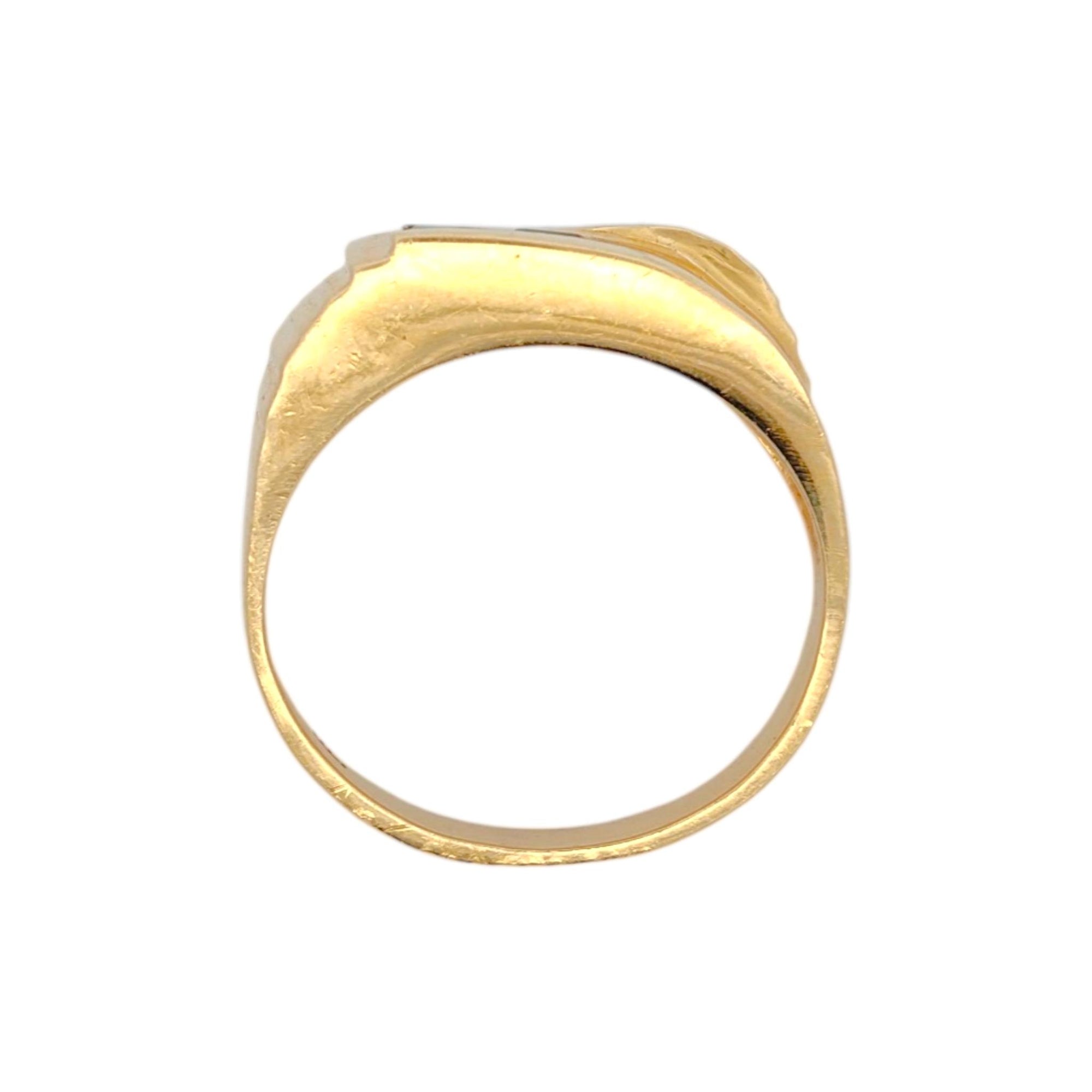 Vintage 14K Emerald and Diamond Band Ring