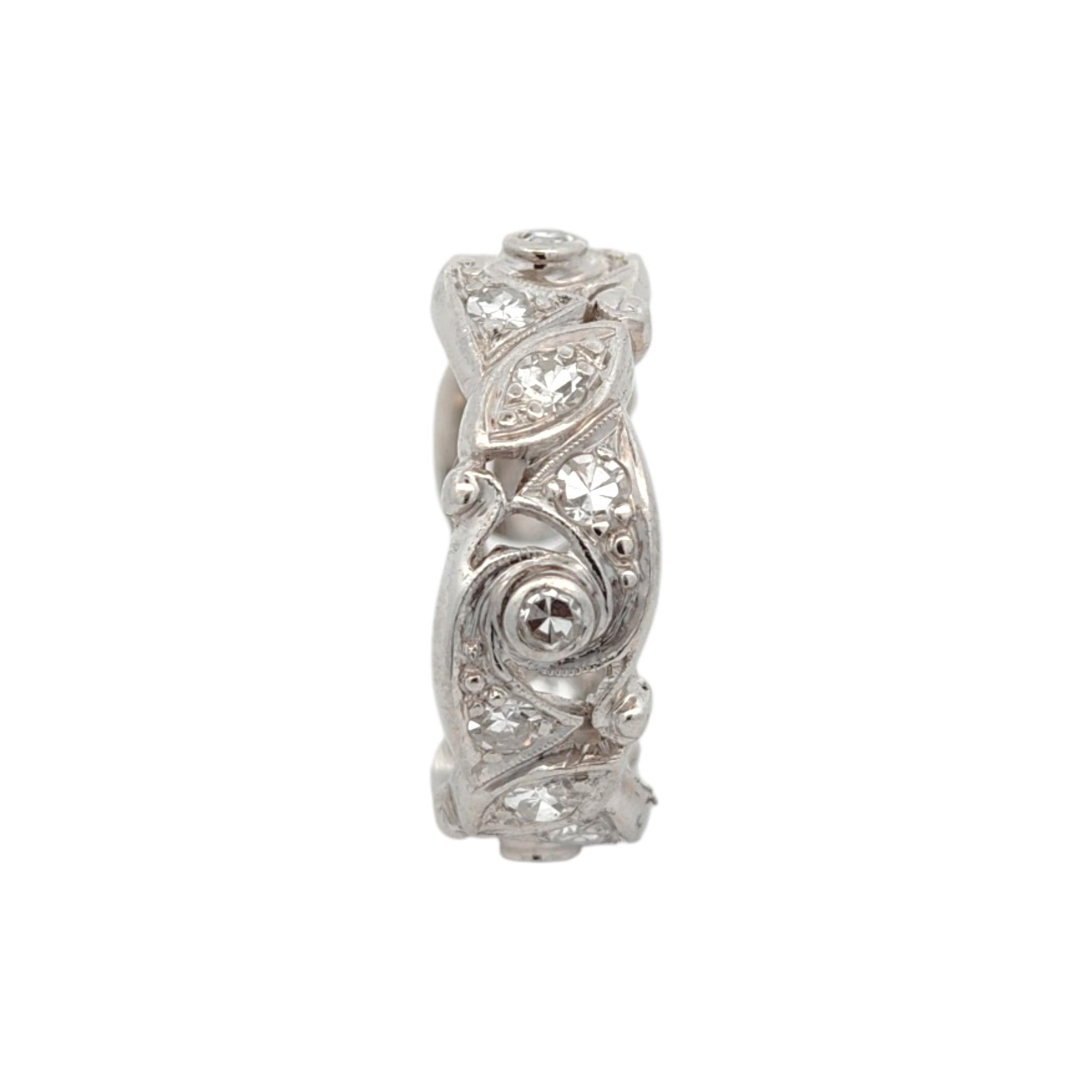 Vintage Platinum Diamond Eternity Band