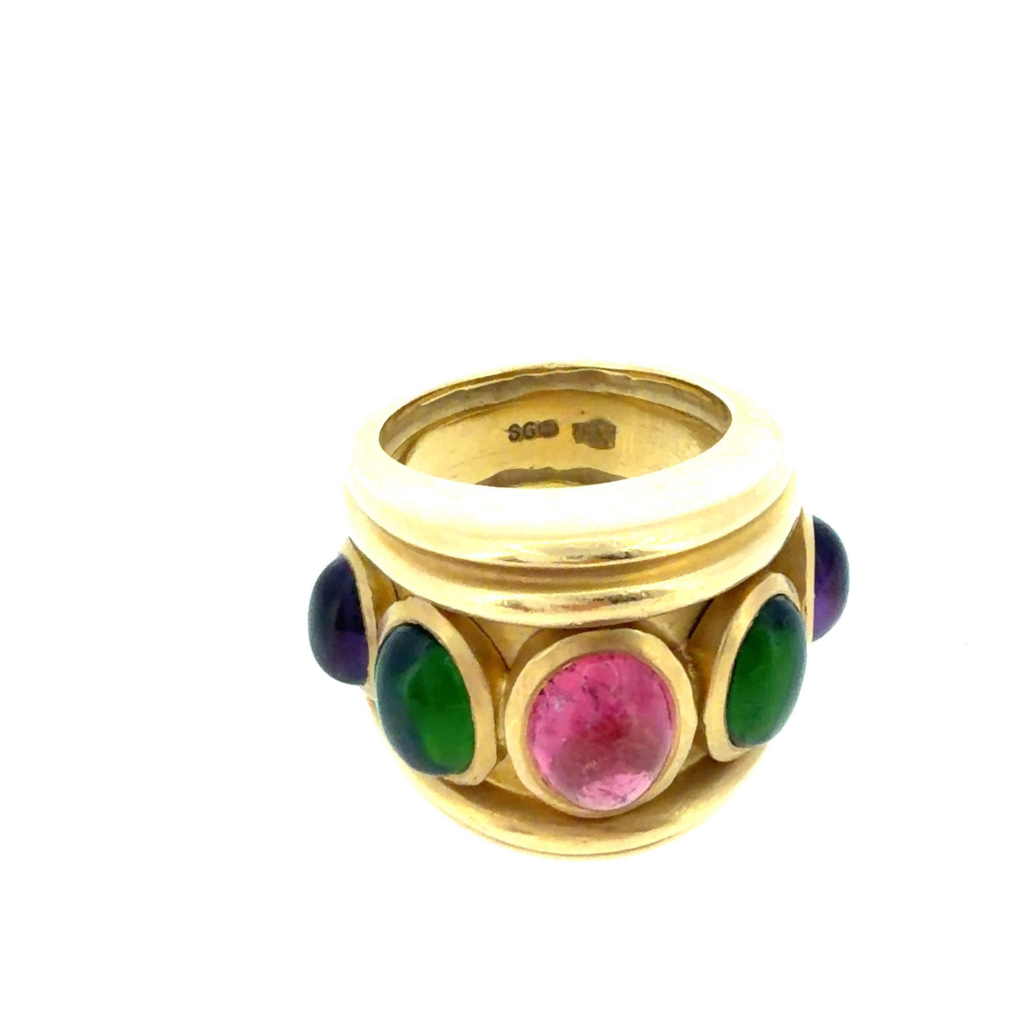 Seidengang 18K Diopside Amethyst & Tourmaline Ring