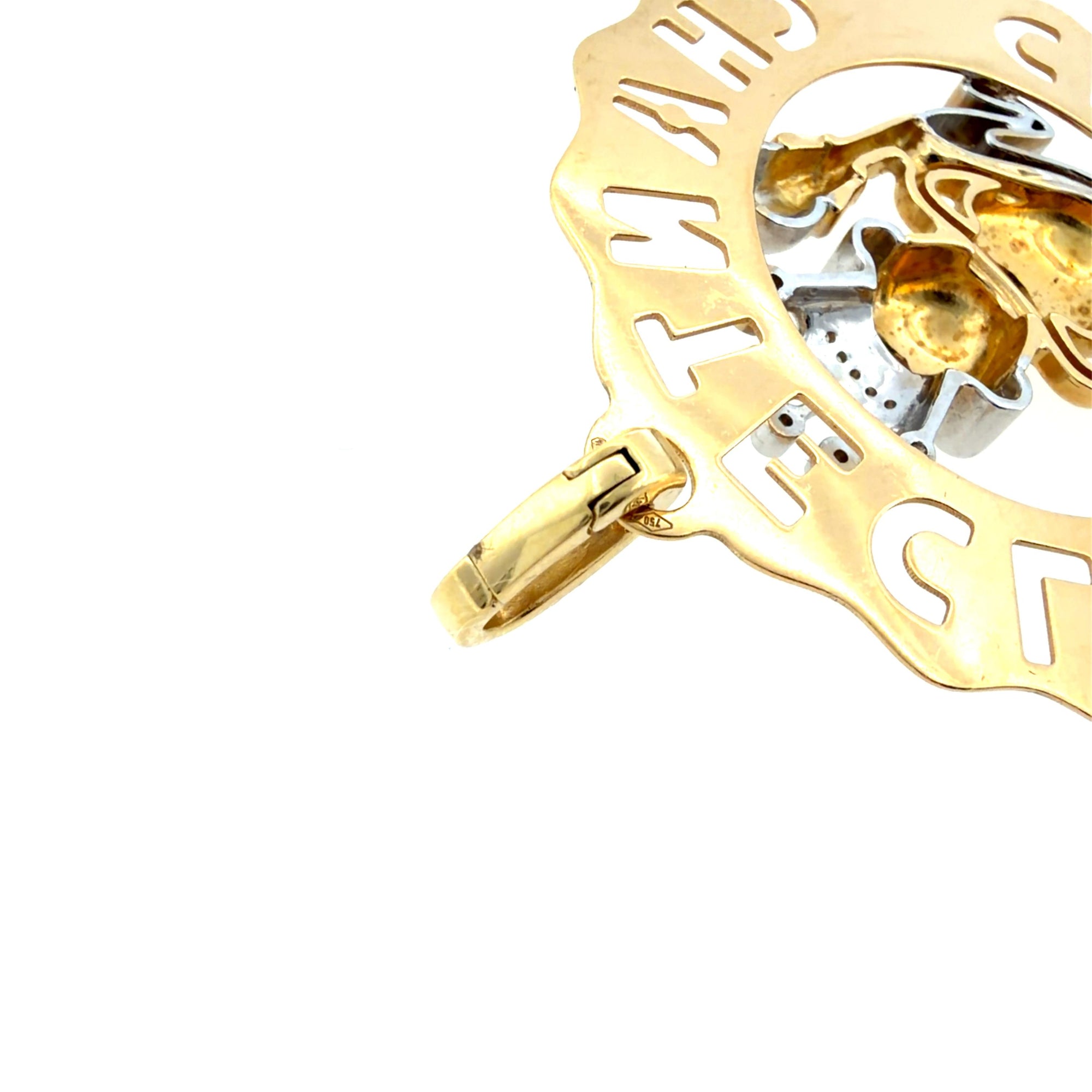 Chantecler Capri 18K Two Tone Large Logo Diamond Frog Prince Charm