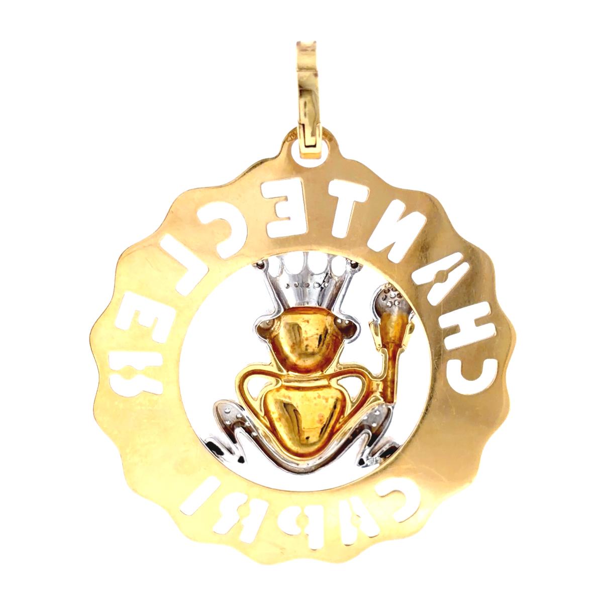 Chantecler Capri 18K Two Tone Large Logo Diamond Frog Prince Charm