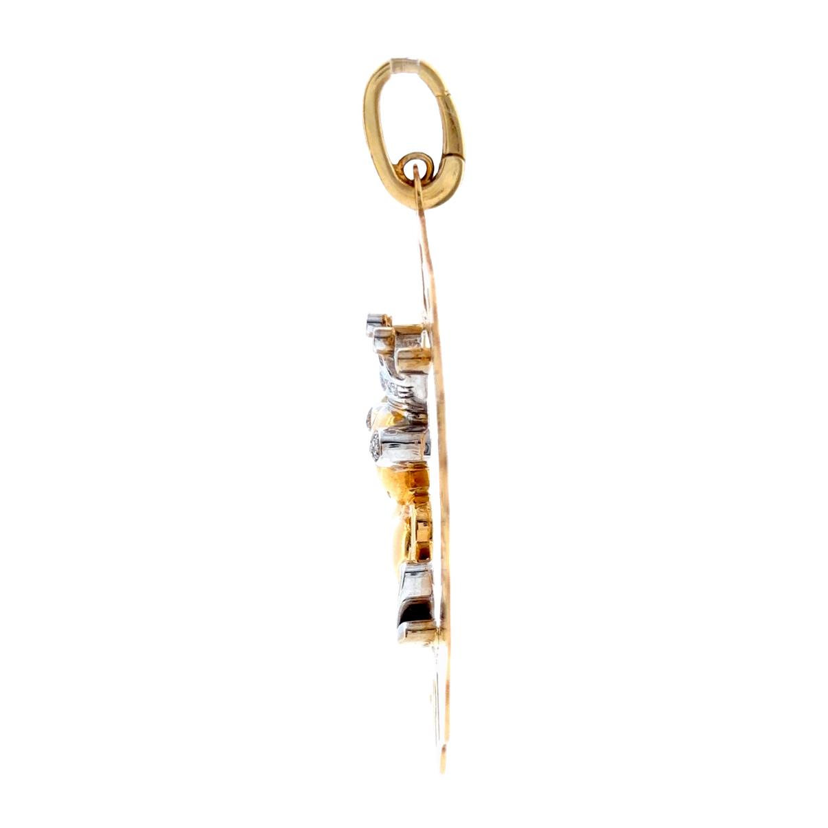 Chantecler Capri 18K Two Tone Large Logo Diamond Frog Prince Charm