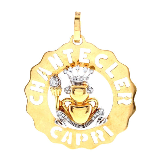 Chantecler Capri 18K Two Tone Large Logo Diamond Frog Prince Charm