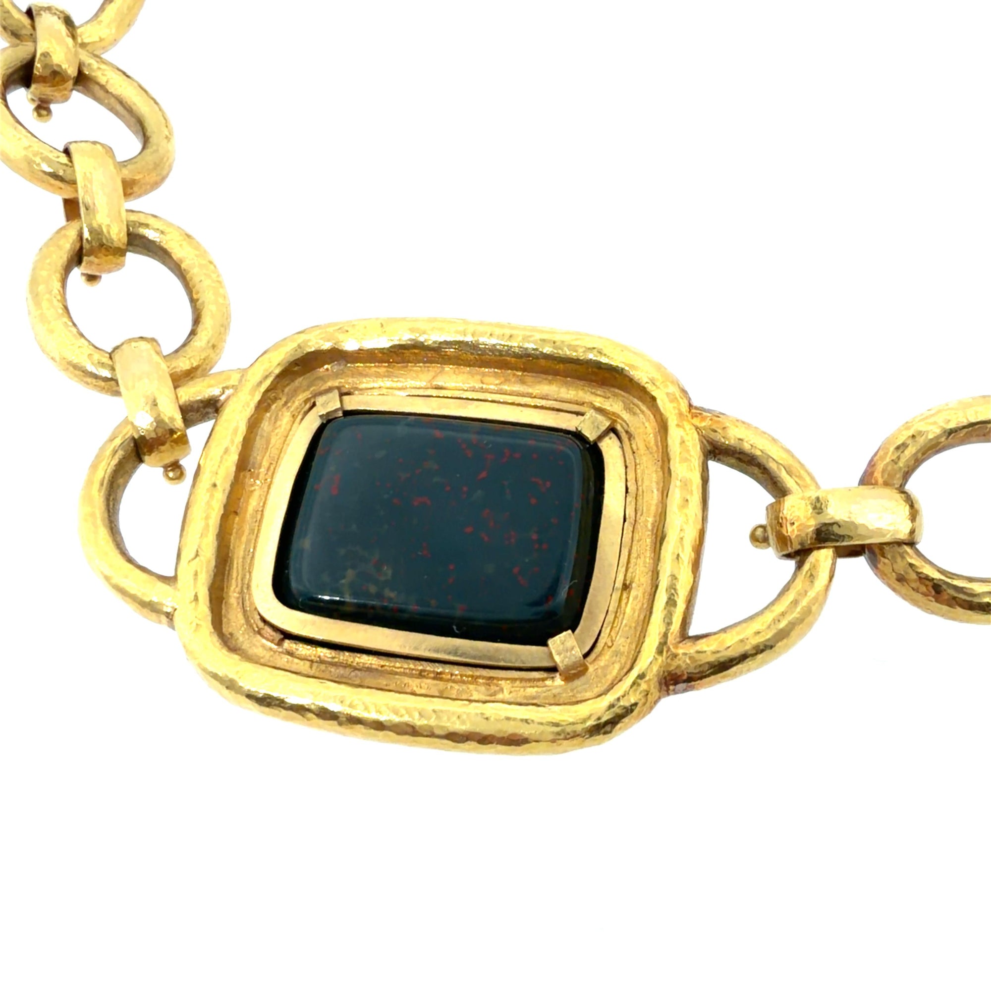 Elizabeth Locke 18K Bloodstone Intaglio Toggle Necklace