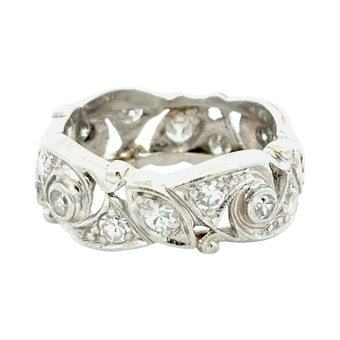 Vintage Platinum Diamond Eternity Band