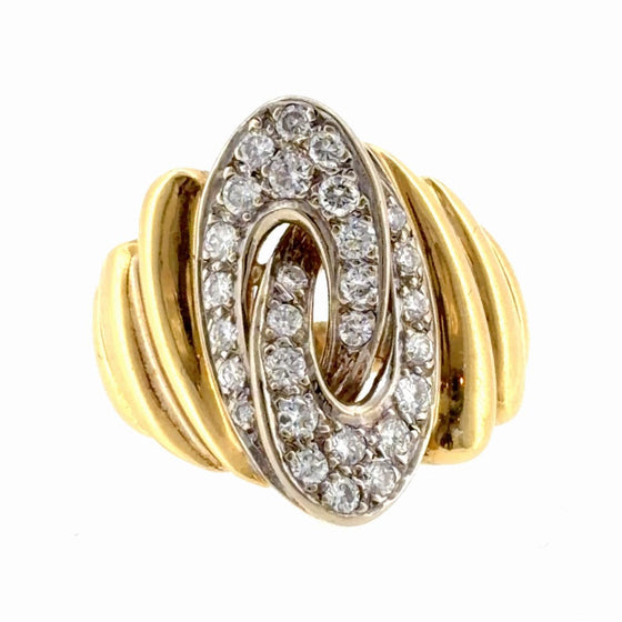 Vintage 18K Gold Diamond Cocktail Ring