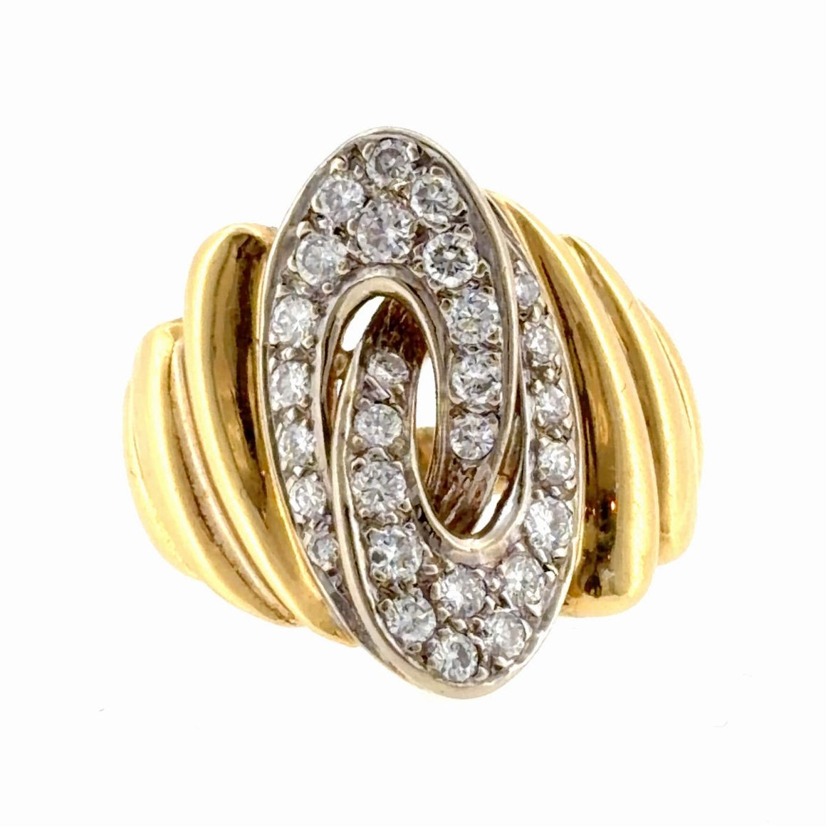 Vintage 18K Gold Diamond Cocktail Ring