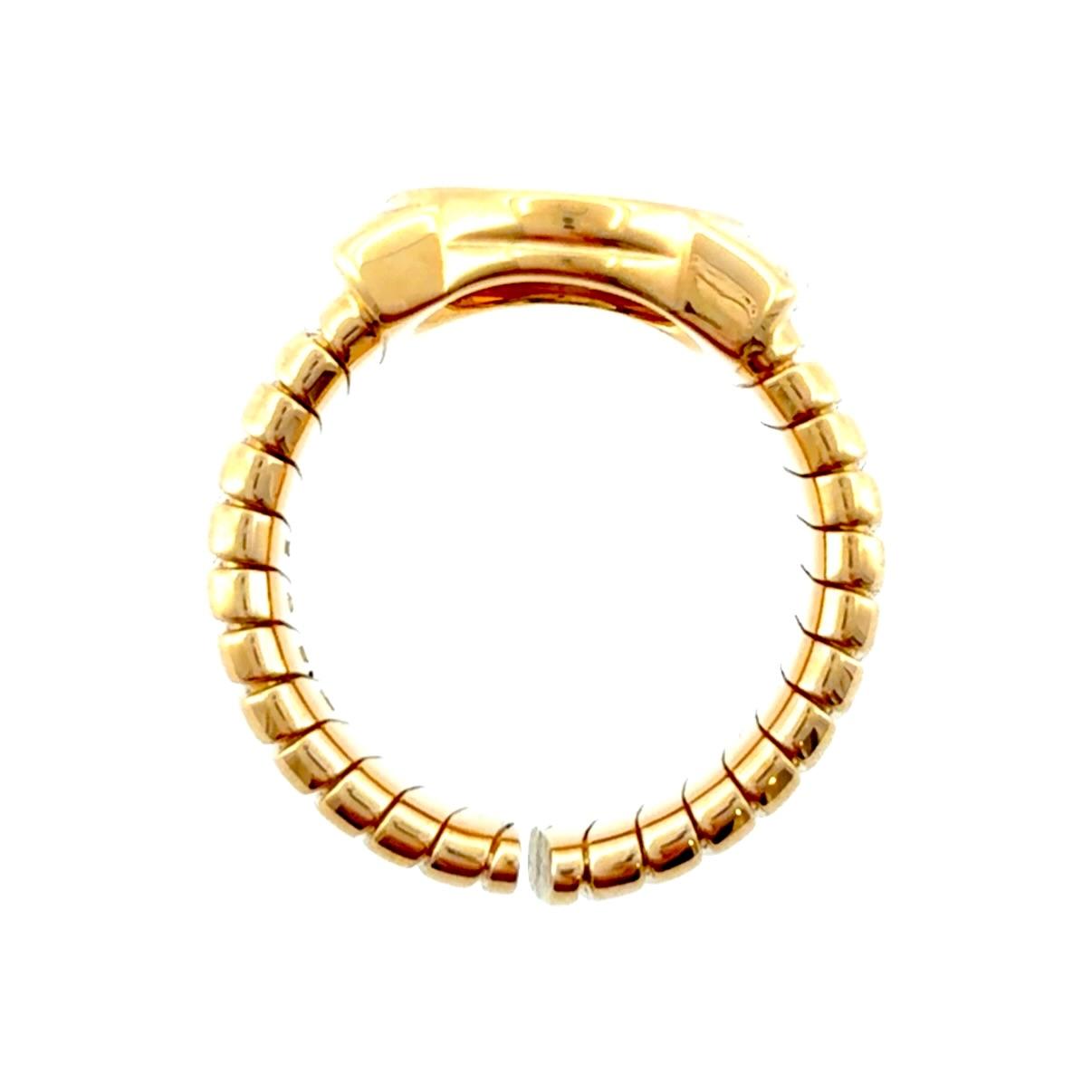 Bvlgari 18K Yellow Gold Black Onyx Tubogas Ring