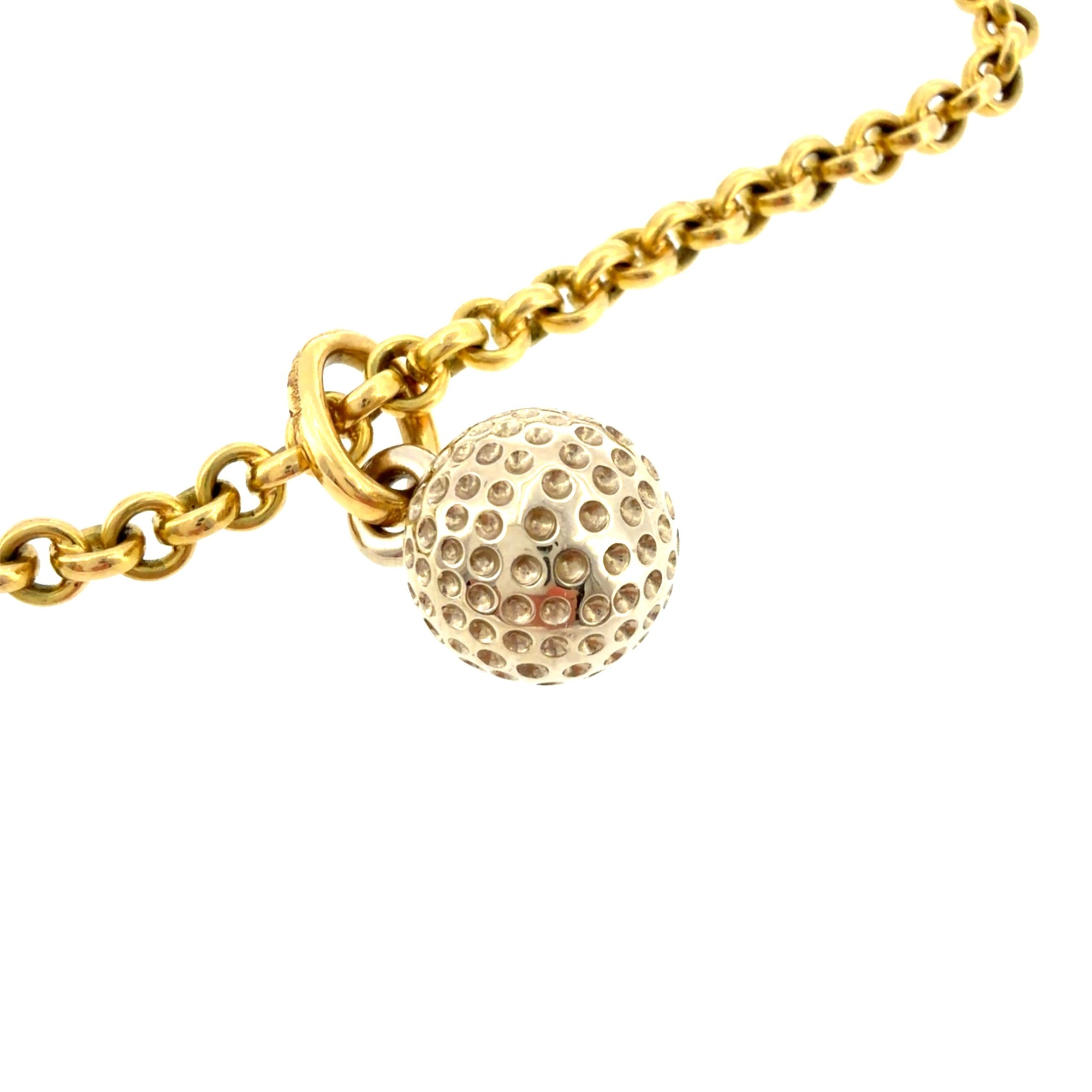 Pomellato 18K Gold Bracelet with Ball Charm Pendant