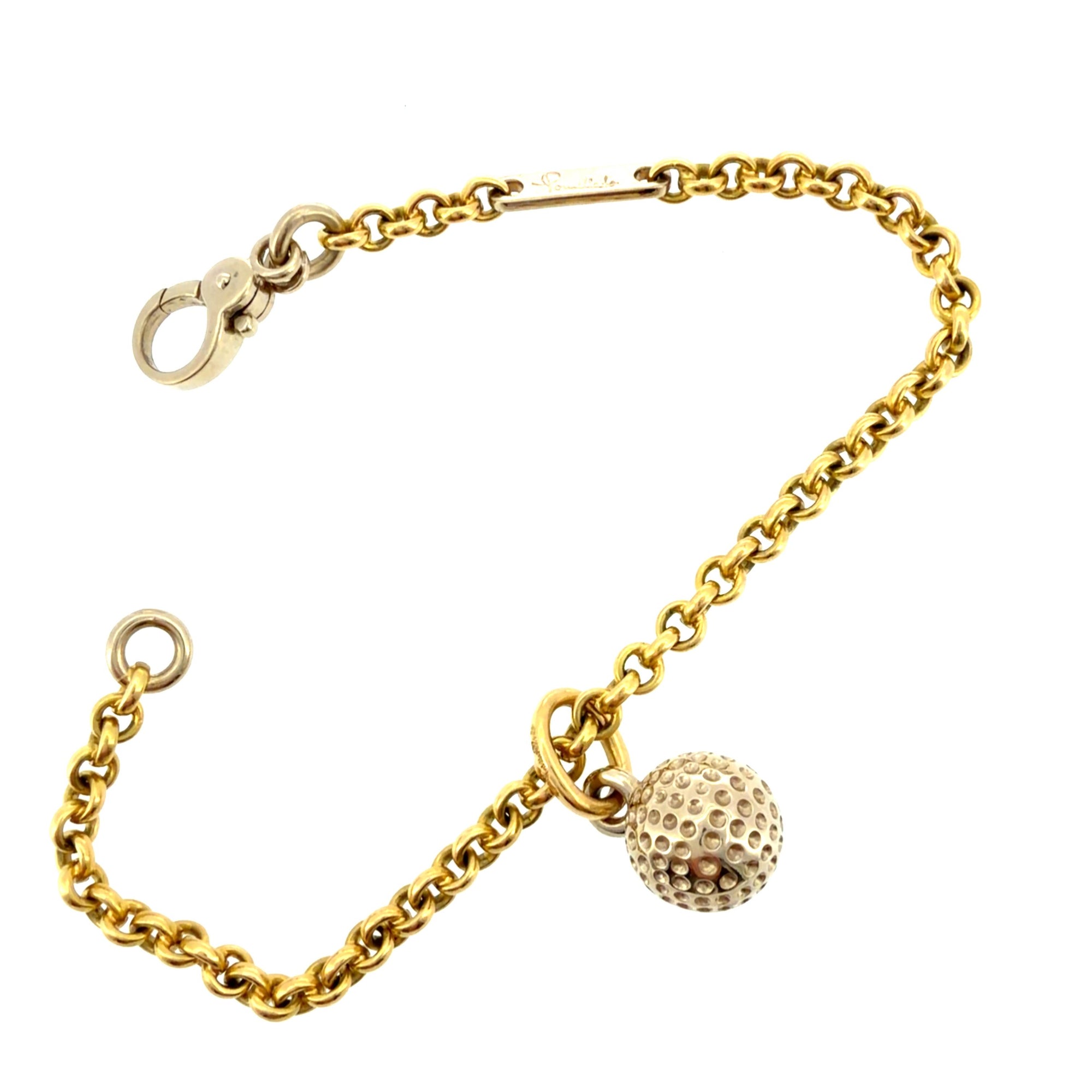 Pomellato 18K Gold Bracelet with Ball Charm Pendant
