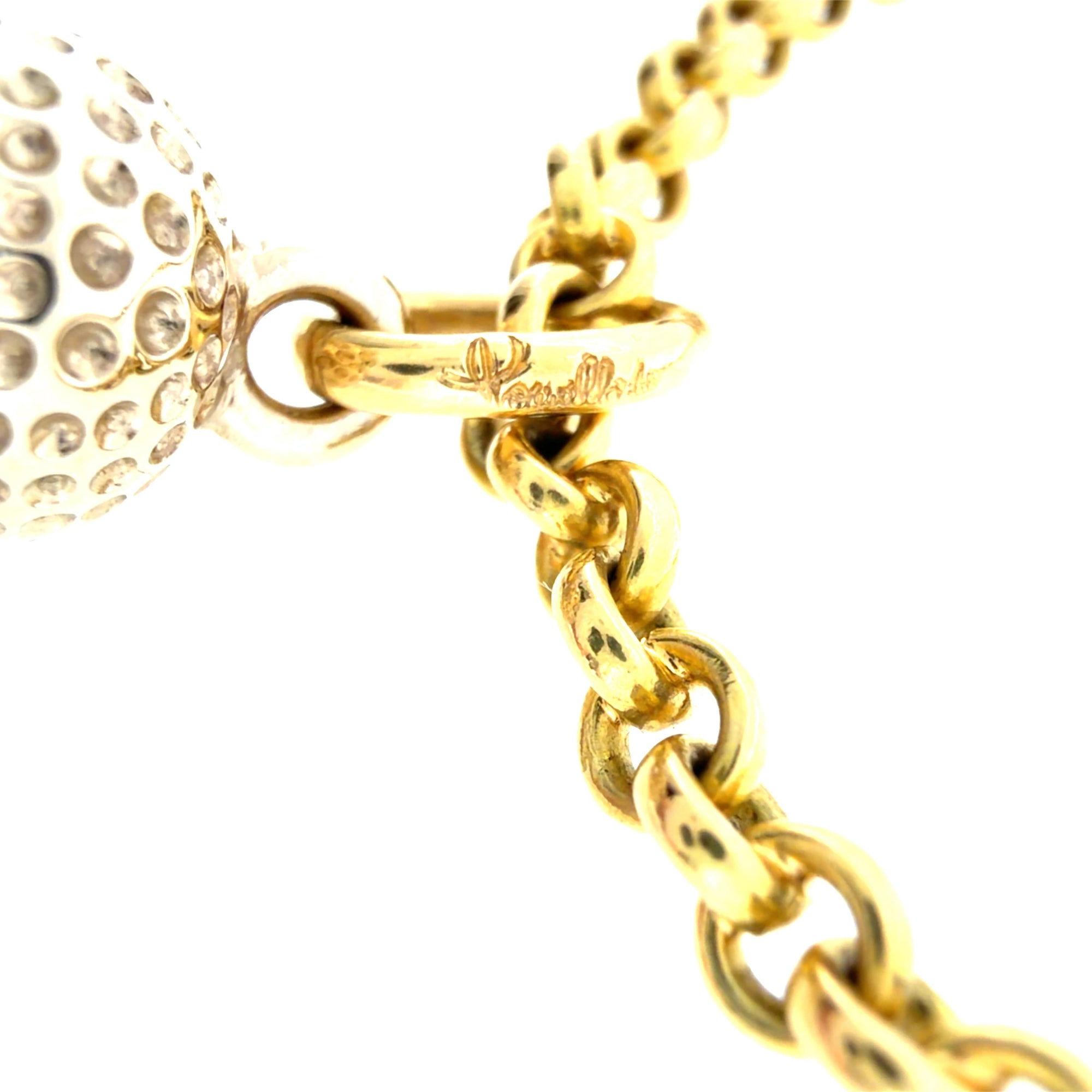 Pomellato 18K Gold Bracelet with Ball Charm Pendant