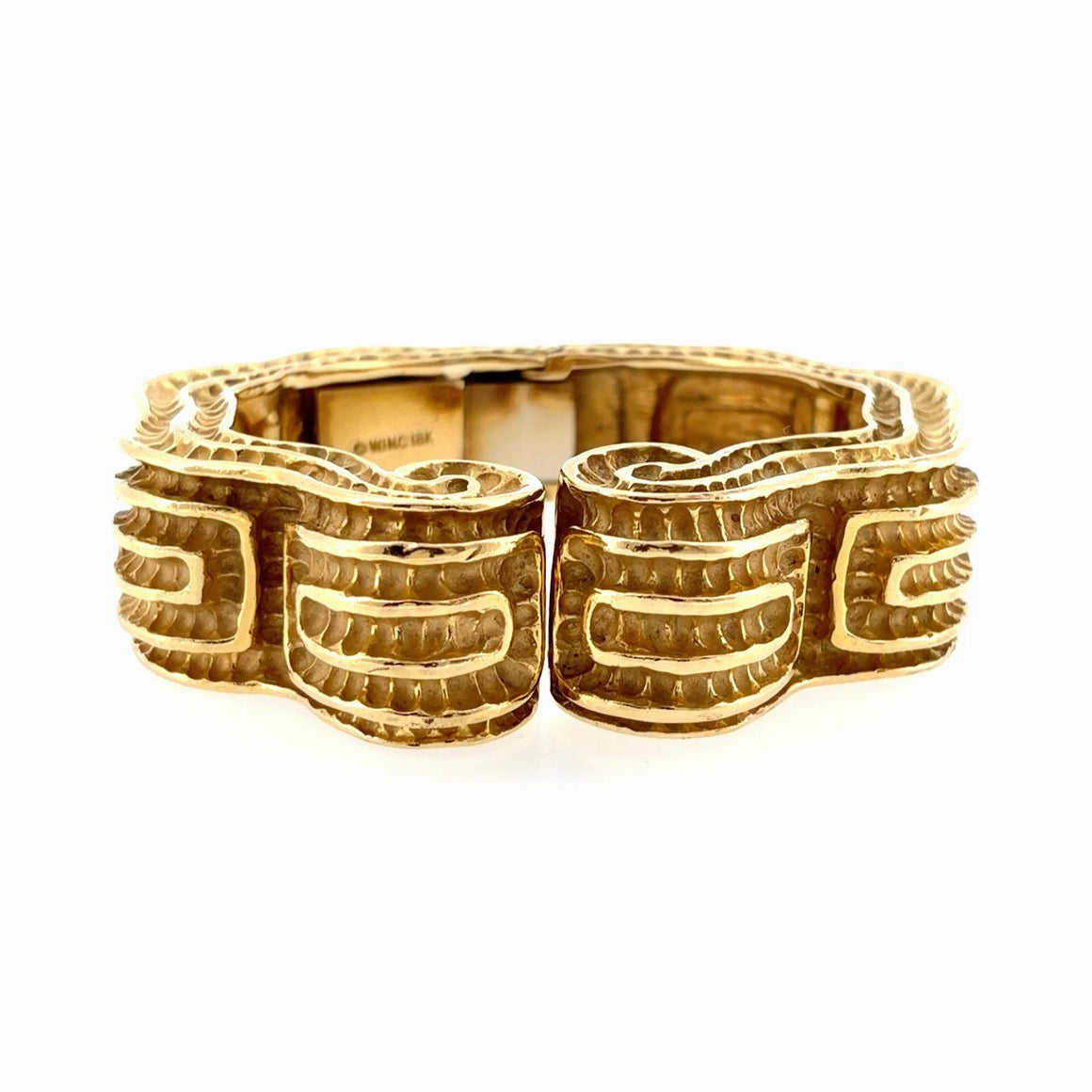 Robert Wander for WINC 18K Sculpted Hinged Bangle Bracelet
