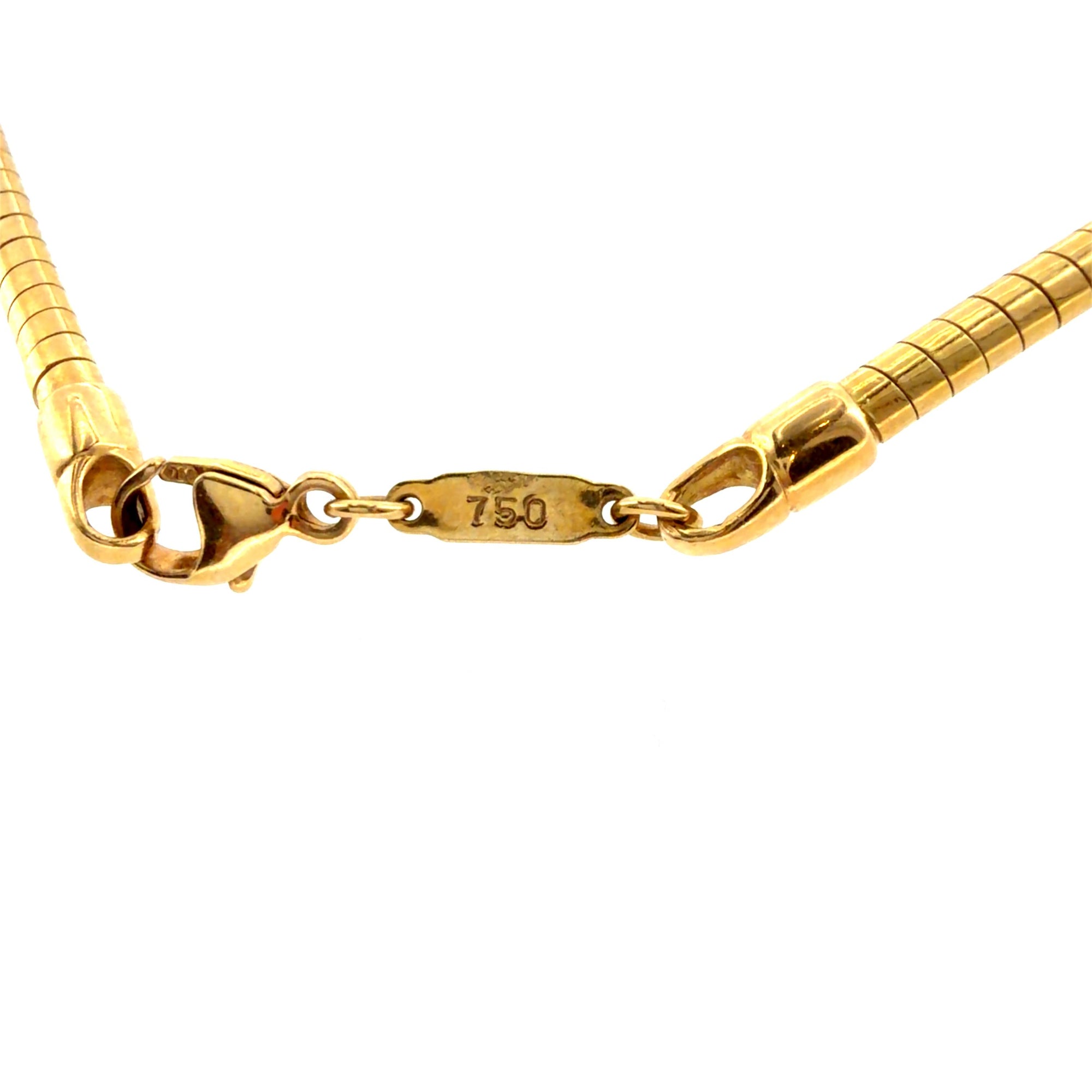 Vintage Tiffany & Co. 18K Gold Buckle Style Pendant with Omega Wire Chain