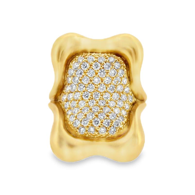 Donald Huber 18K Gold Pave Diamond Ring