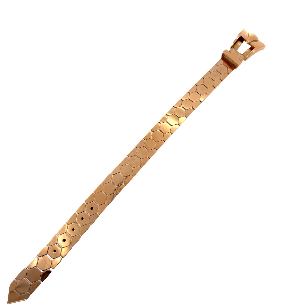 Retro 18K Rose Gold Honey Comb Buckle Bracelet