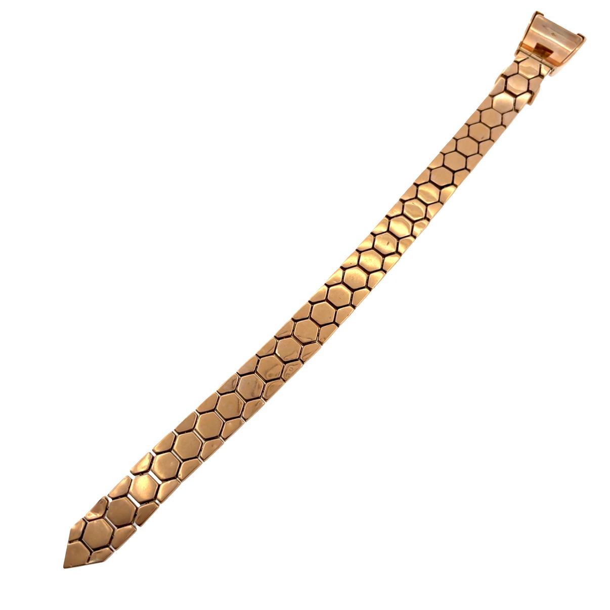 Retro 18K Rose Gold Honey Comb Buckle Bracelet