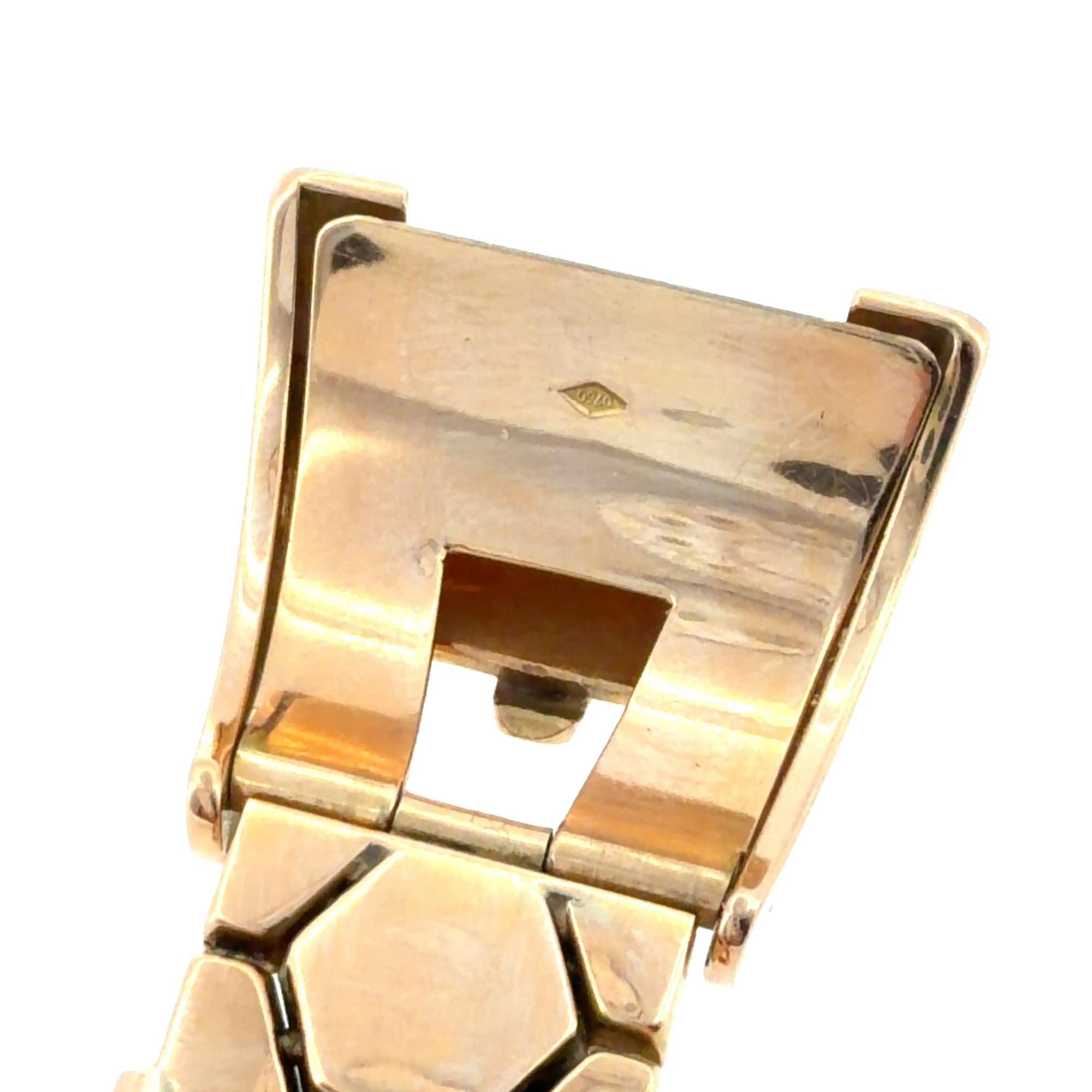Retro 18K Rose Gold Honey Comb Buckle Bracelet