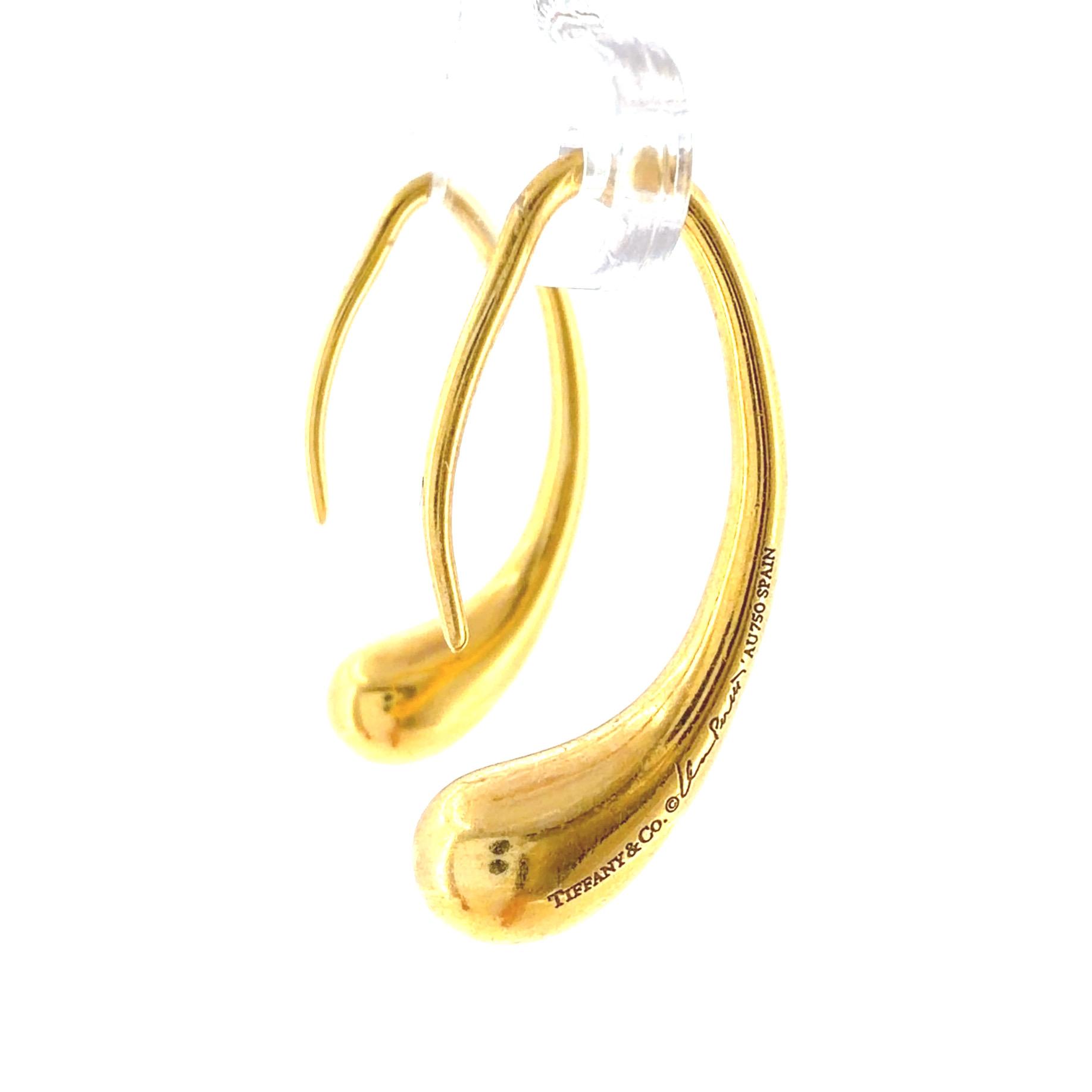 Tiffany & Co. Elsa Peretti Spain 18K Gold Teardrop Earrings