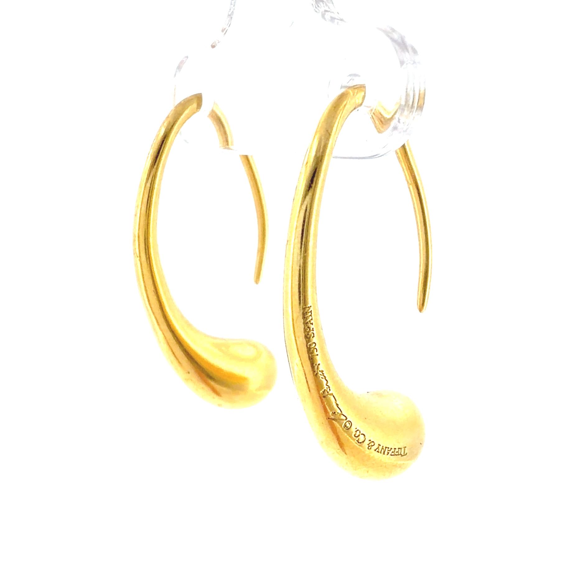 Tiffany & Co. Elsa Peretti Spain 18K Gold Teardrop Earrings