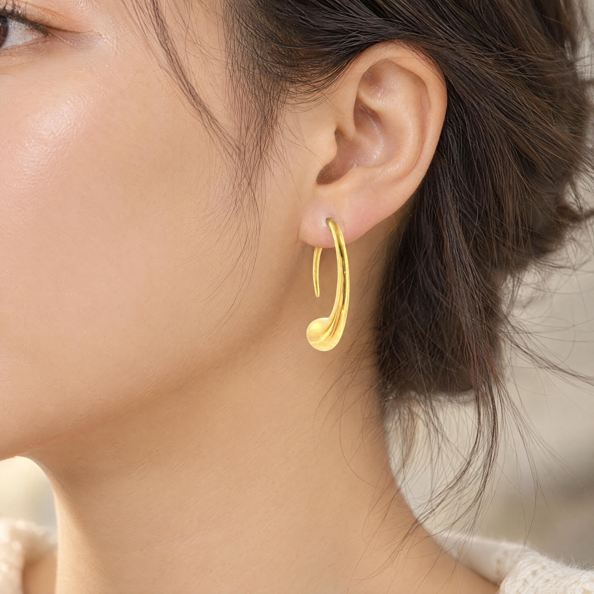 Tiffany & Co. Elsa Peretti Spain 18K Gold Teardrop Earrings