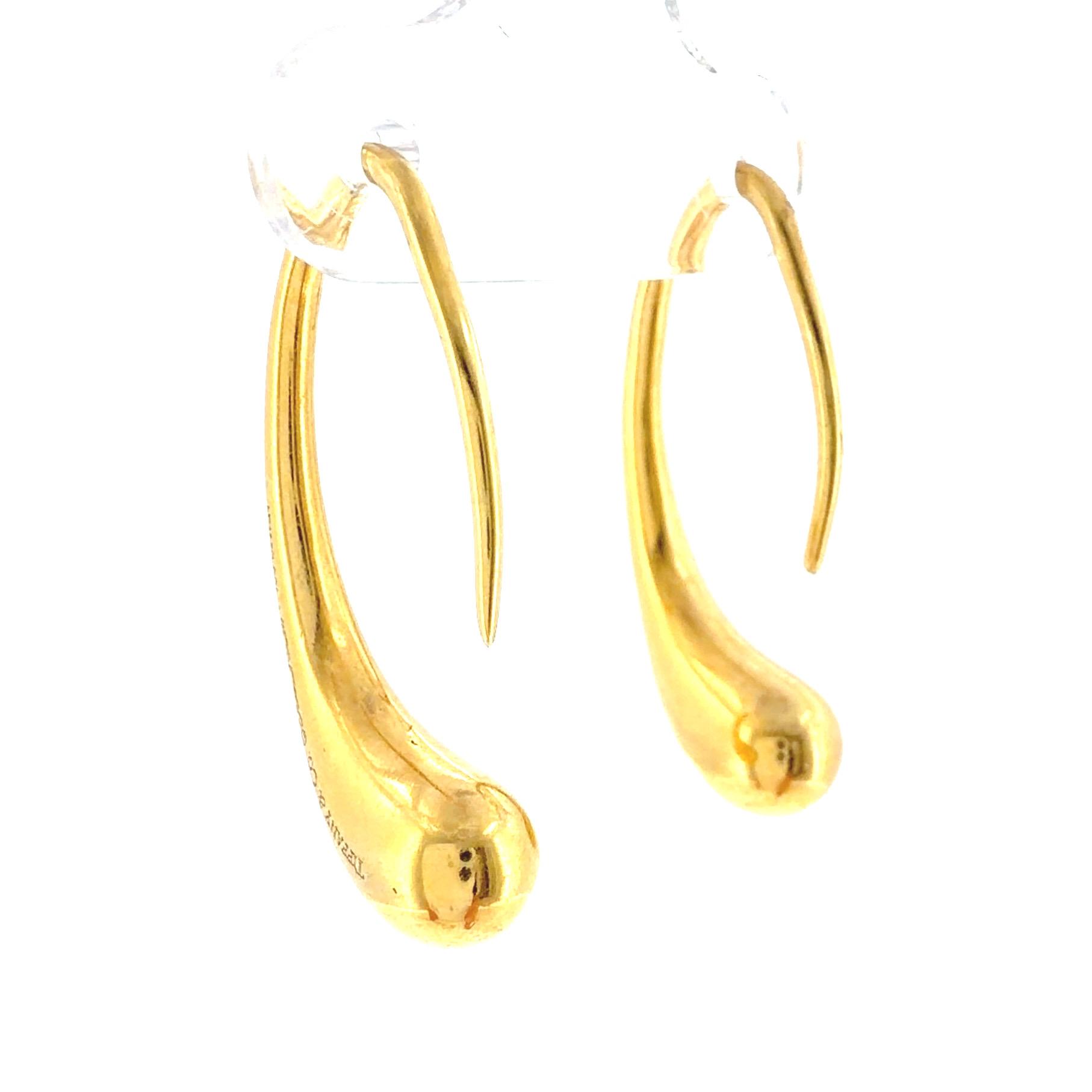 Tiffany & Co. Elsa Peretti Spain 18K Gold Teardrop Earrings