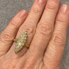 Vintage 18K Yellow Gold Diamond Navette Ring