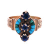 Victorian Turquoise & Sapphire 14K Rose Gold Ring Circa 1890's