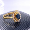 Vintage 18K Gold Sapphire & Diamond Ring