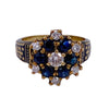Vintage 14K Gold Sapphire & Diamond Enamel Ring