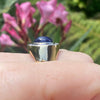 Vintage 18K Gold Sapphire Cabochon and Diamond Ring