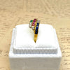 Vintage 18K Gold Ruby Sapphire Emerald and Diamond Ring