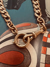 Antique 18K Rose Gold Watch Chain Fob Necklace with Horse Shoe & Nail Drop