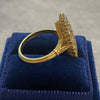 Vintage 18K Yellow Gold Diamond Navette Ring