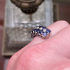 Vintage 14K White Gold Sapphire & Diamond Cluster Band Ring