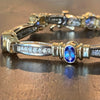 Vintage 14K Gold Sapphire and Diamond Bracelet