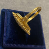 Vintage 18K Yellow Gold Diamond Navette Ring