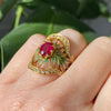 MASRIERA 18K Yellow Gold Ruby and Diamond Ring