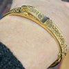 Vintage 14K Yellow Gold Filigree Buckle Bangle Bracelet