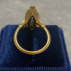 Vintage 18K Yellow Gold Diamond Navette Ring