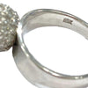 Vintage 18K White Gold Diamond Ball Ring