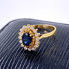 Vintage 18K Gold Sapphire & Diamond Ring