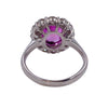 GRS Certified Burma Pink Sapphire & Diamond Platinum Ring