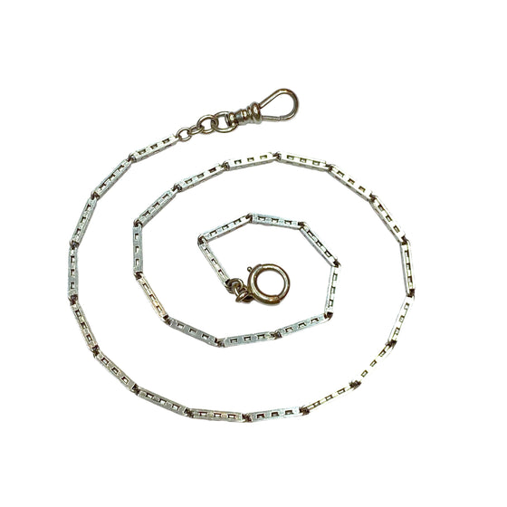 Antique 14K White Gold Watch Fob Chain