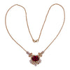 Vintage 18K Gold Rubellite Tourmaline & Diamond Necklace