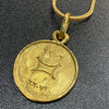 Vintage 18K Yellow Gold Zodiac Gemini Pendant Necklace