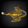MASRIERA 18K Gold Nymph Plique-à-Jour Brooch/Pendant with Diamonds