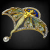 MASRIERA 18K Gold Nymph Plique-à-Jour Brooch/Pendant with Diamonds